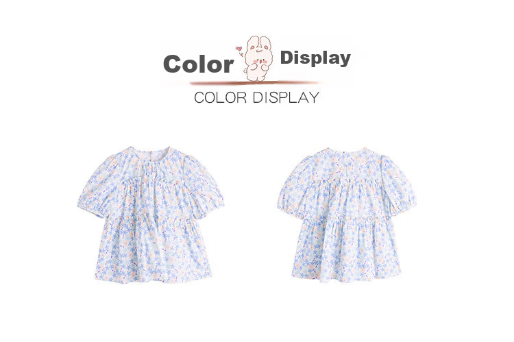 CHANZUIGOU Girls' Floral Doll Collar Shirt 2026 Summer New Pure Cotton Sweet Shirt 9